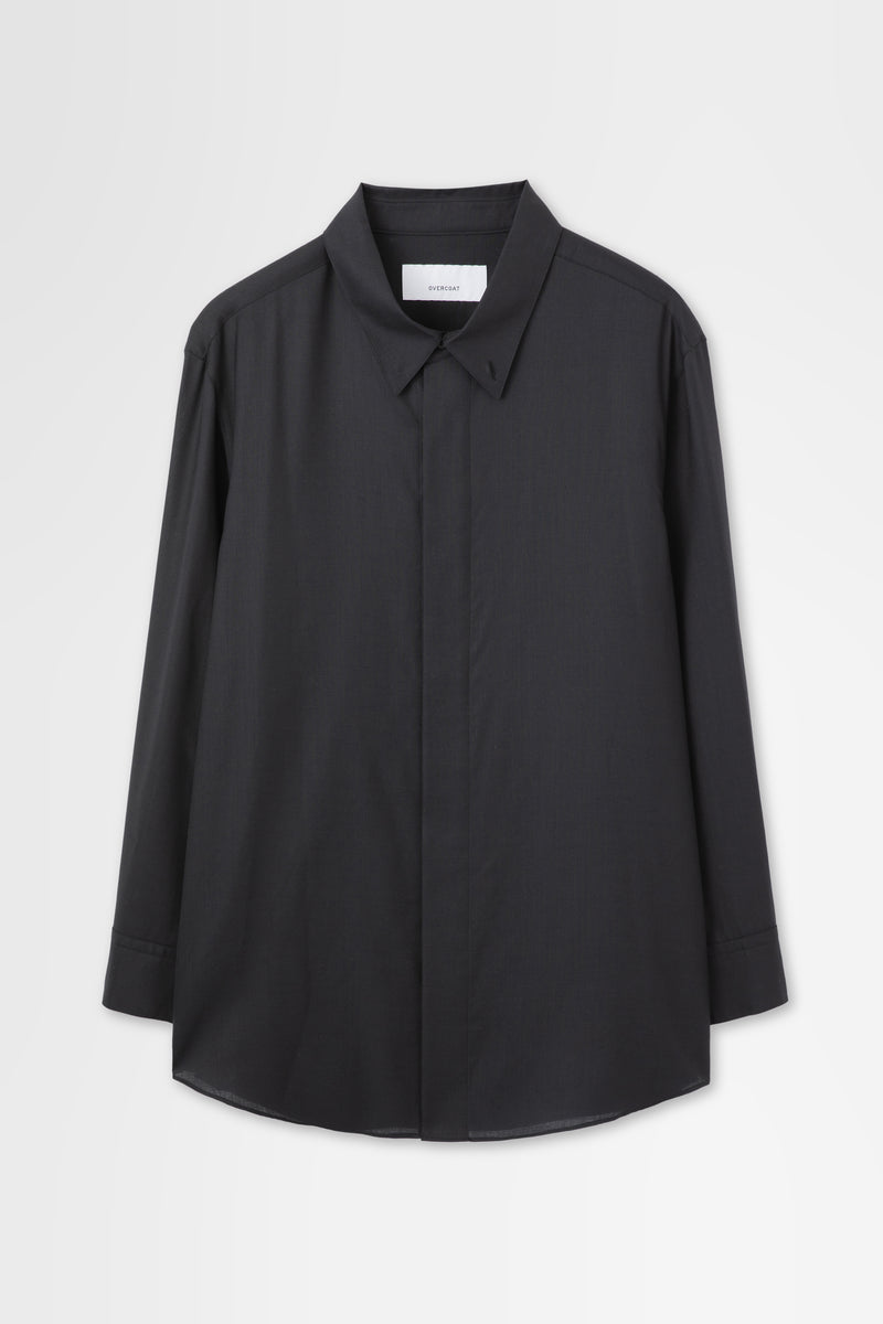 OVERCOAT ブラックシャツ M1 ウール100% Oversized Light Wool Shirt – OVERCOAT
