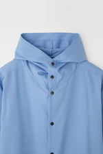 画像をギャラリービューアに読み込む, Classic Hooded Wool Shirt in Sky Blue
