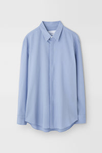 Classic Wool Shirt in Saxe Blue