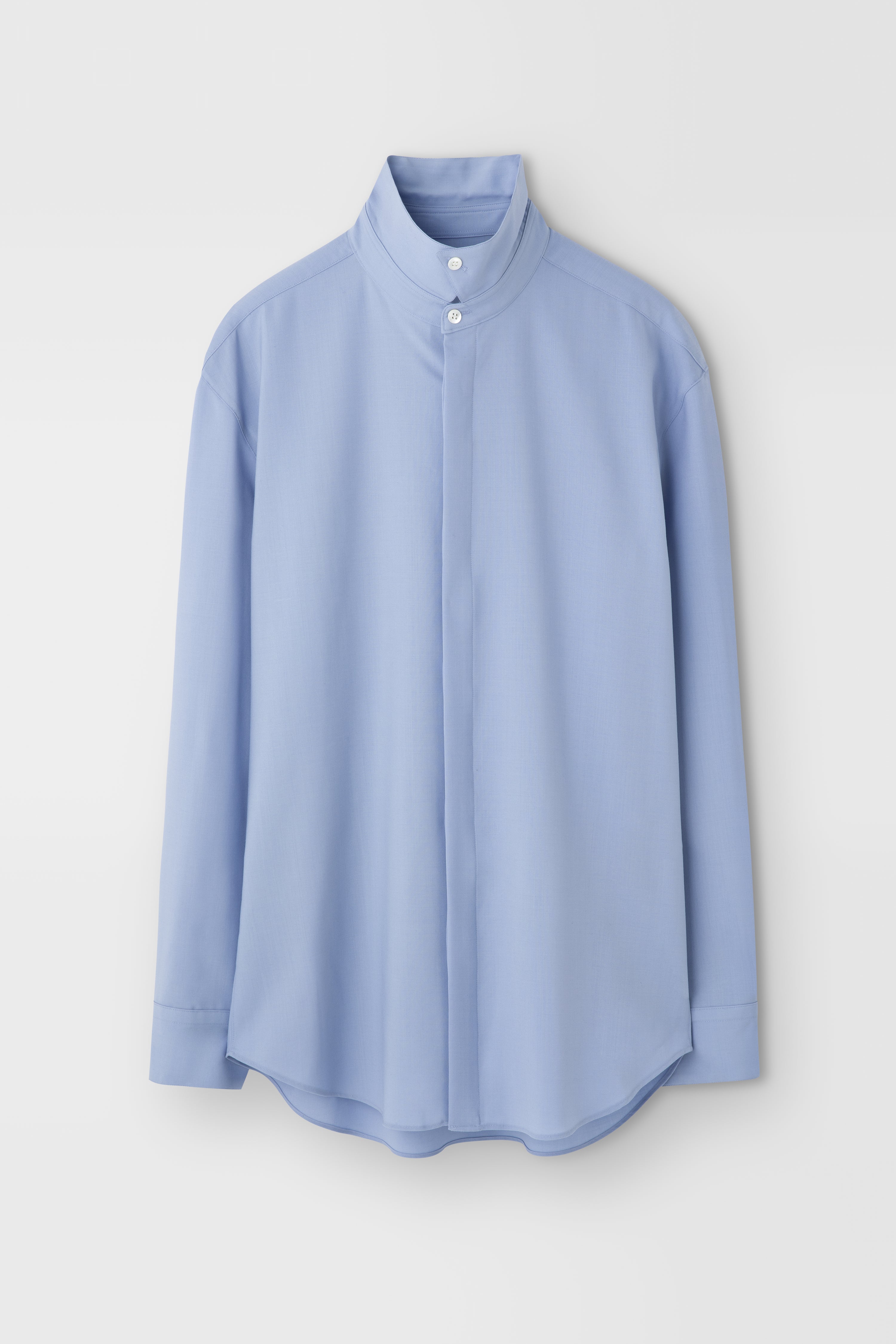 Classic Wool Shirt in Saxe Blue
