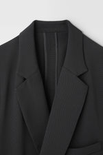 画像をギャラリービューアに読み込む, Classic Rayon Tricotine Double Breasted Jacket in Black
