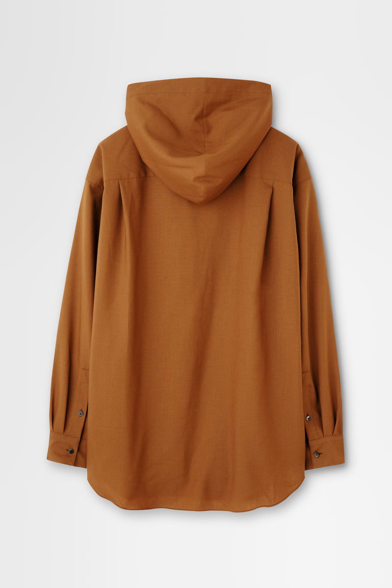 Hooded Wool Shirt in Brown – OVERCOAT