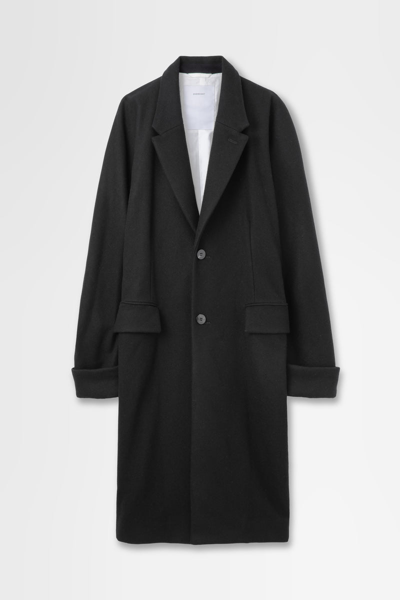 Notched Lapel Overcoat in Melton Wool – OVERCOAT