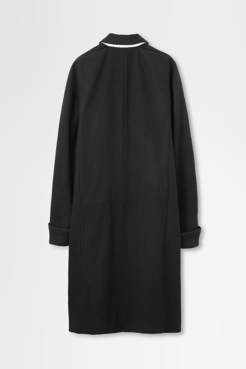 Notched Lapel Overcoat in Melton Wool – OVERCOAT