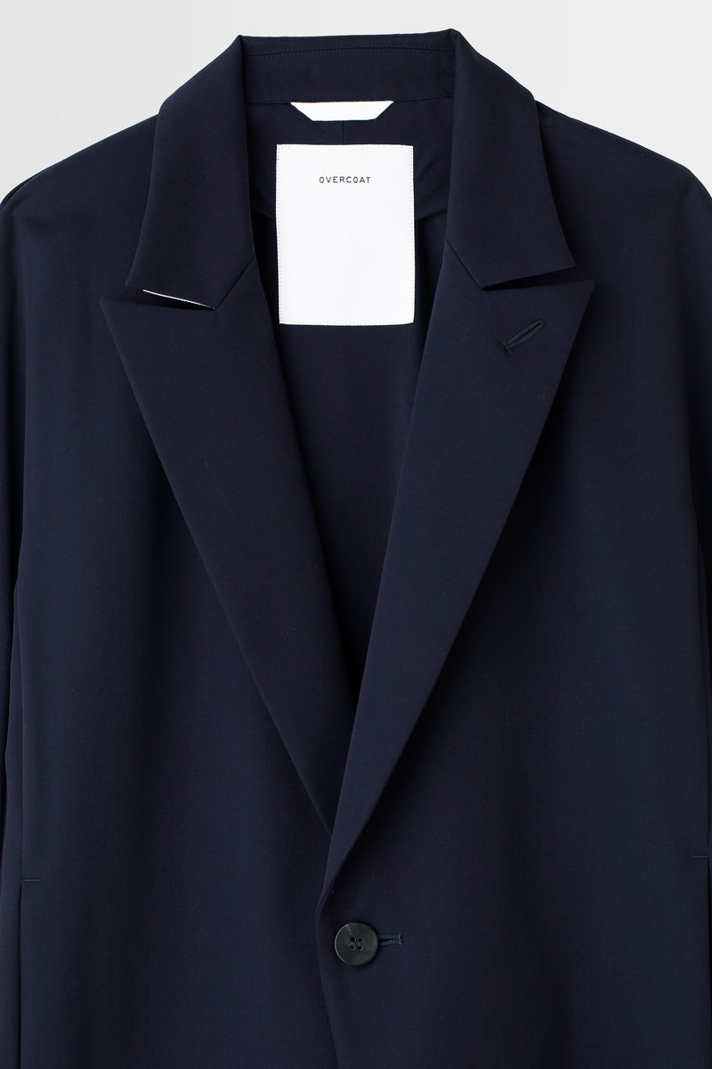 オーバーコート　overcoat　メンズ　ネイビー　シングルコート Wool Gabardine Overcoat in Navy – OVERCOAT