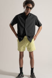 Wool Tropical Overshirt in Black