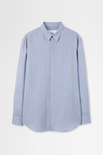 画像をギャラリービューアに読み込む, Wool Shirt in Blue Stripe
