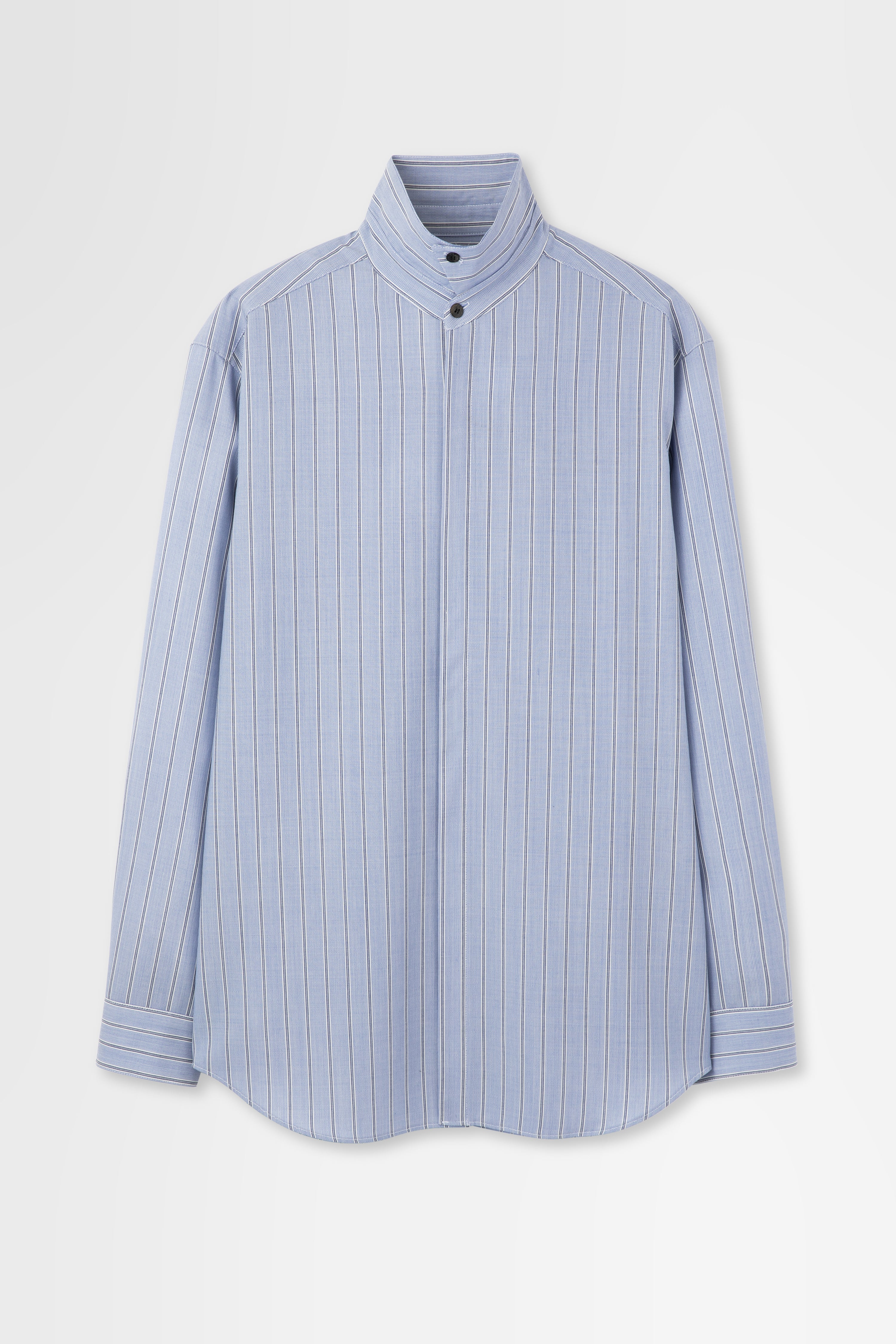 Wool Shirt in Blue Stripe – OVERCOAT
