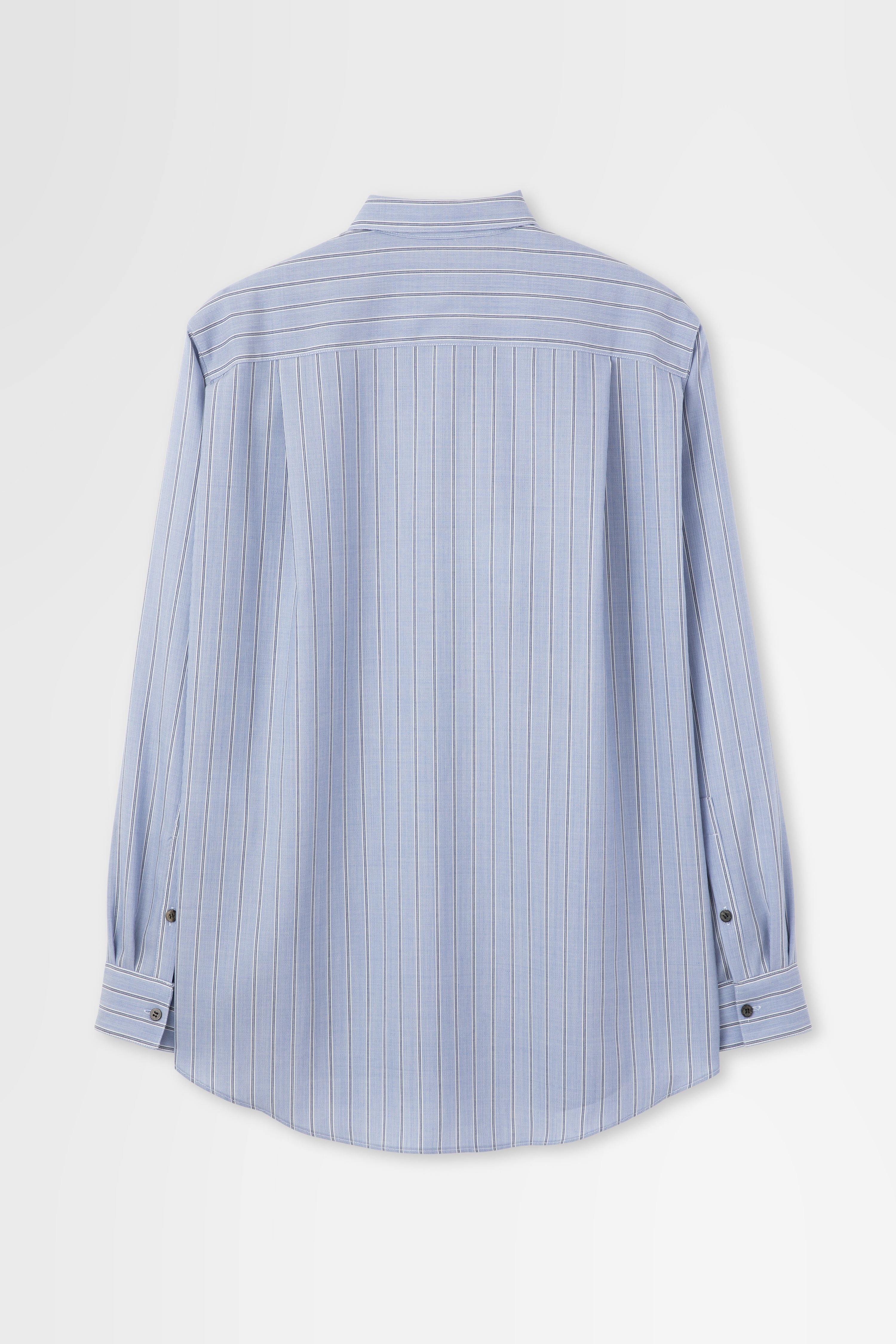 Wool Shirt in Blue Stripe – OVERCOAT