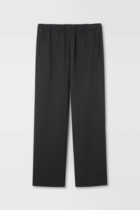 Classic Rayon Tricotine Drawstring Trouser in Black