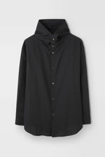 画像をギャラリービューアに読み込む, Classic Hooded Wool shirt in Black
