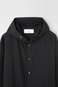 Classic Hooded Wool Shirt in Black