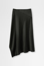 画像をギャラリービューアに読み込む, Silk Asymmetrical Skirt in Forest Green
