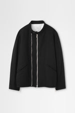 Load image into Gallery viewer, Wool Melton Double-Zip Blouson in Black
