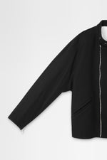 Load image into Gallery viewer, Wool Melton Double-Zip Blouson in Black
