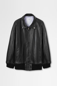 Leather Zip-Up Blouson