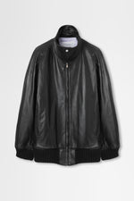 画像をギャラリービューアに読み込む, Leather Zip-Up Blouson
