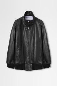 Leather Zip-Up Blouson