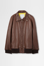 画像をギャラリービューアに読み込む, Leather Zip-Up Blouson
