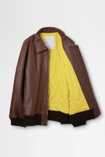 画像をギャラリービューアに読み込む, Leather Zip-Up Blouson
