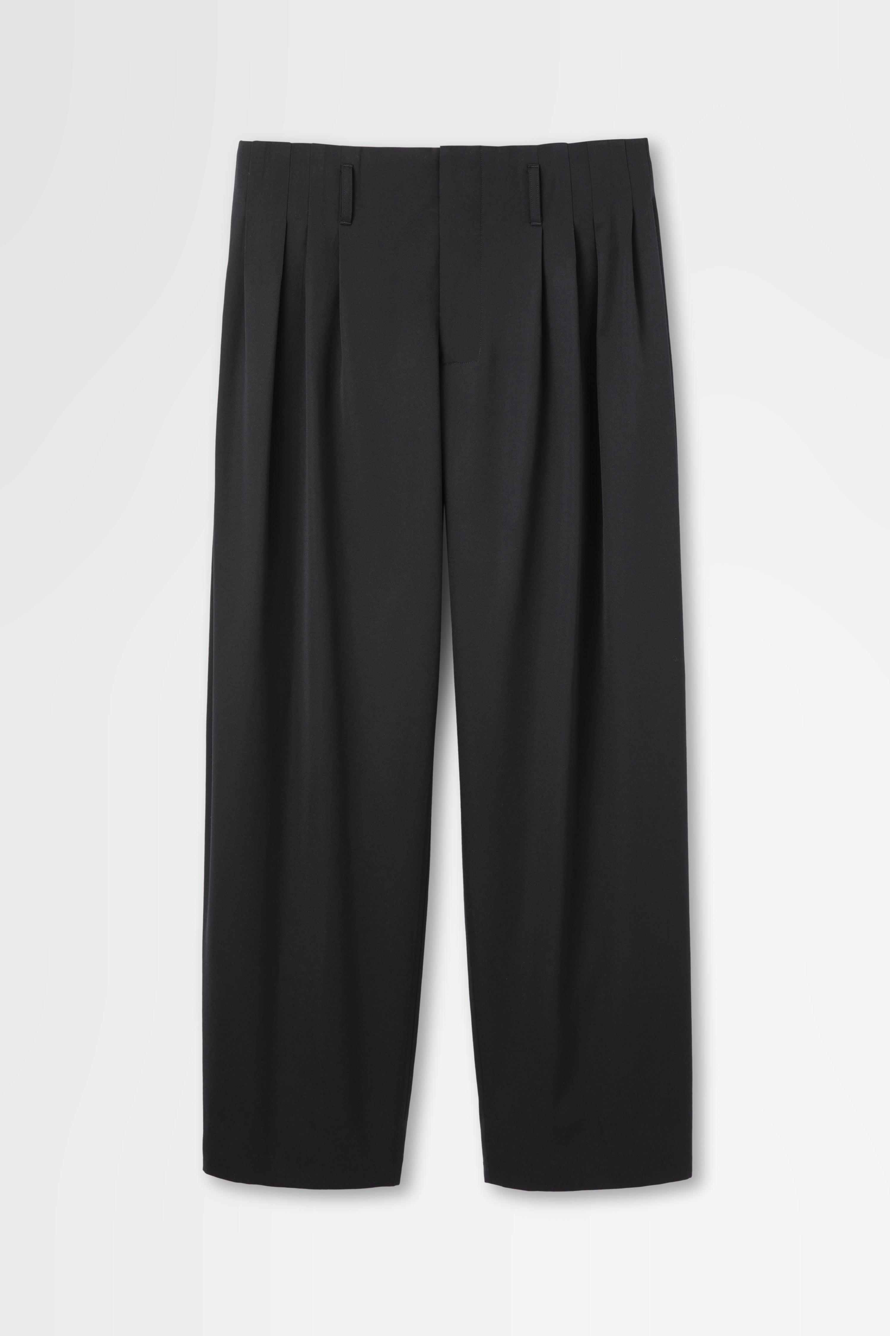 ５Tuck Trouser in Wool Gabardine