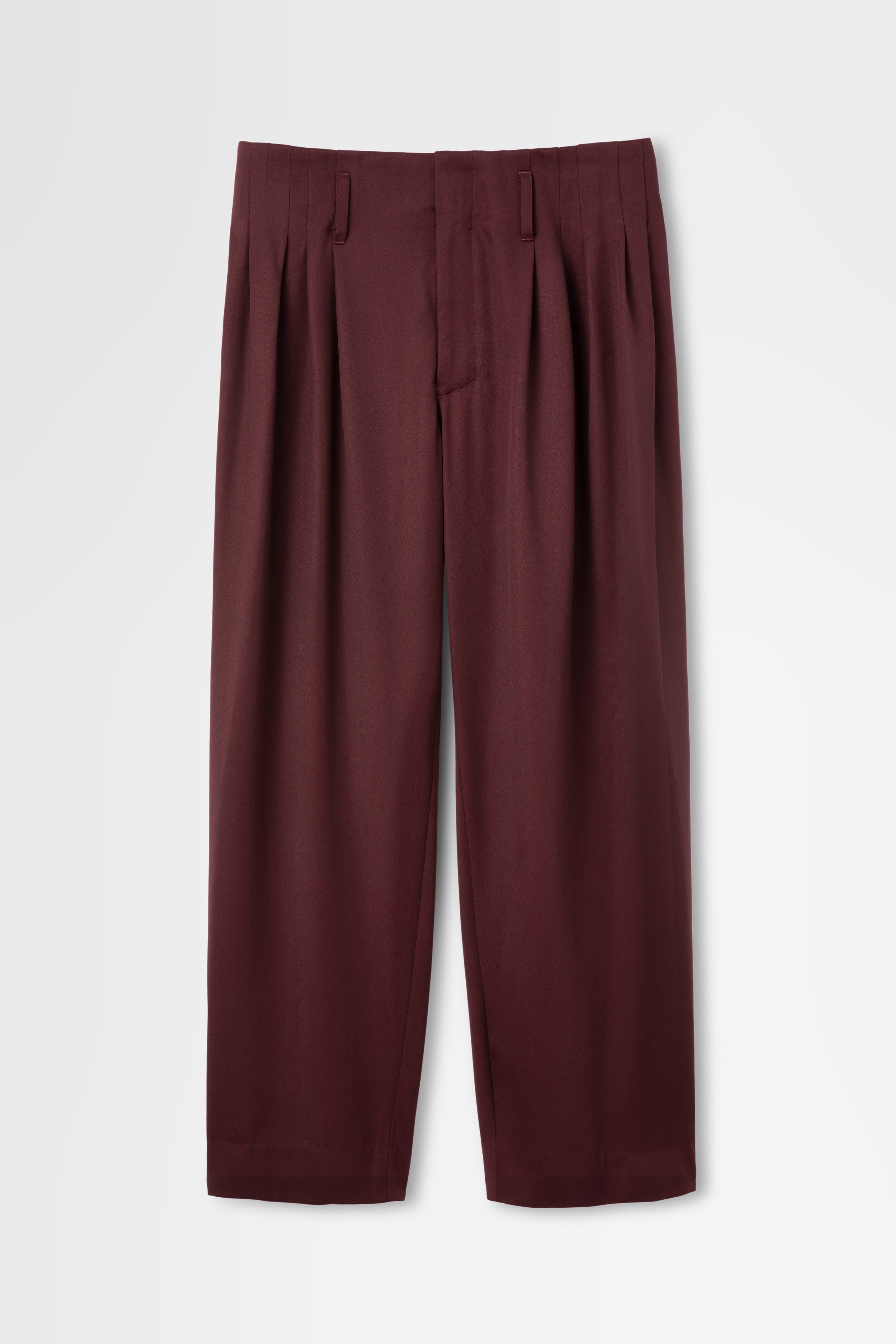 ５Tuck Trouser in Wool Gabardine