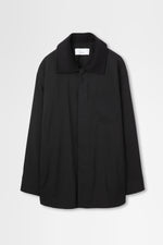 画像をギャラリービューアに読み込む, Oversized Shirt Jacket with Removable Collar in Wool Hard Shirting
