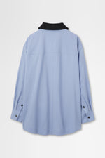 画像をギャラリービューアに読み込む, Oversized Shirt Jacket with Removable Collar in Wool Hard Shirting
