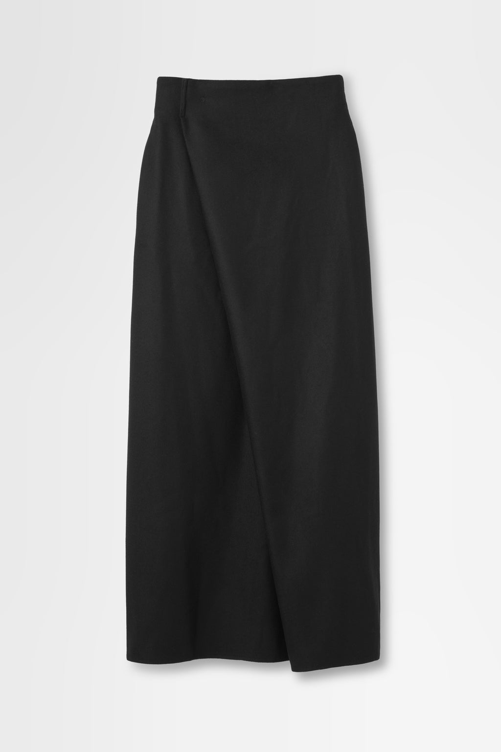 Front Wrap Skirt in Wool Flannel
