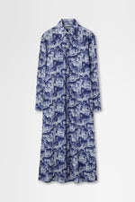 画像をギャラリービューアに読み込む, Printed Long Wool Shirting
