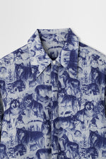 画像をギャラリービューアに読み込む, Printed Long Wool Shirting

