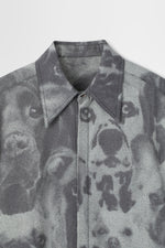 画像をギャラリービューアに読み込む, Printed Long Wool Shirting
