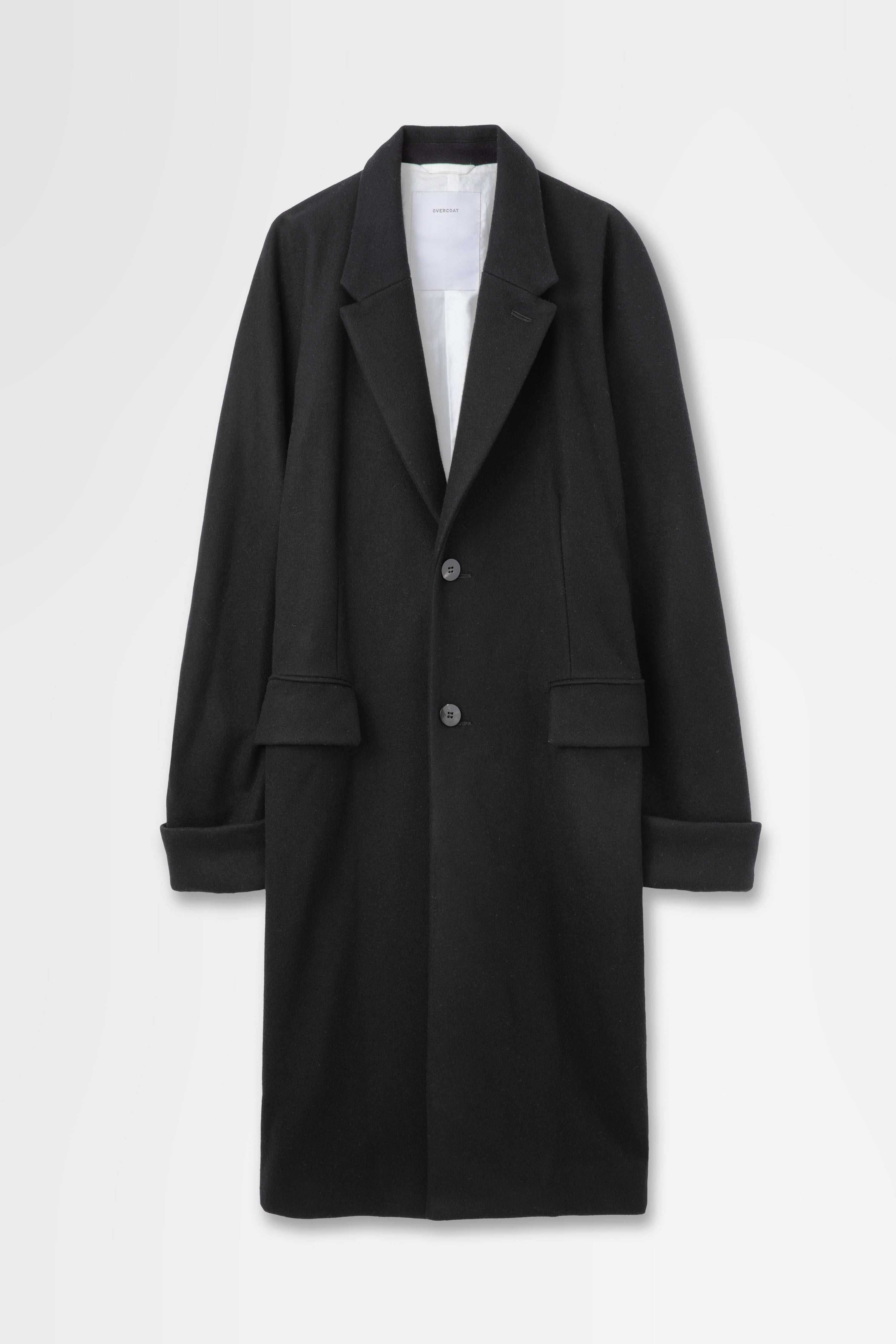 Notched Lapel Overcoat in Melton Wool