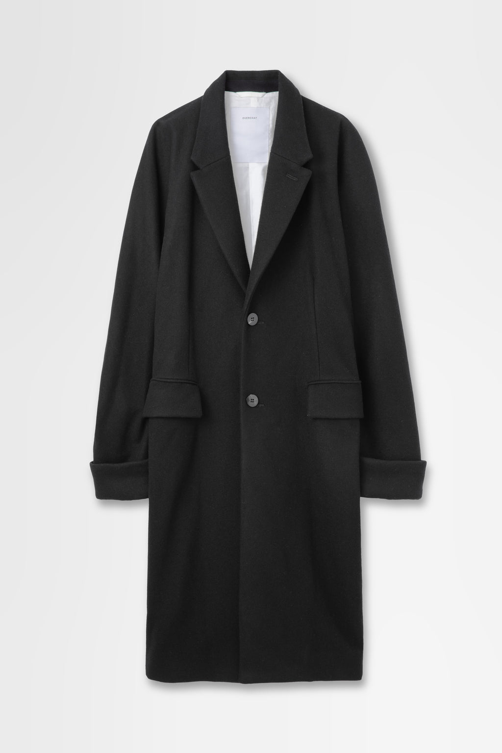 Notched Lapel Overcoat in Melton Wool