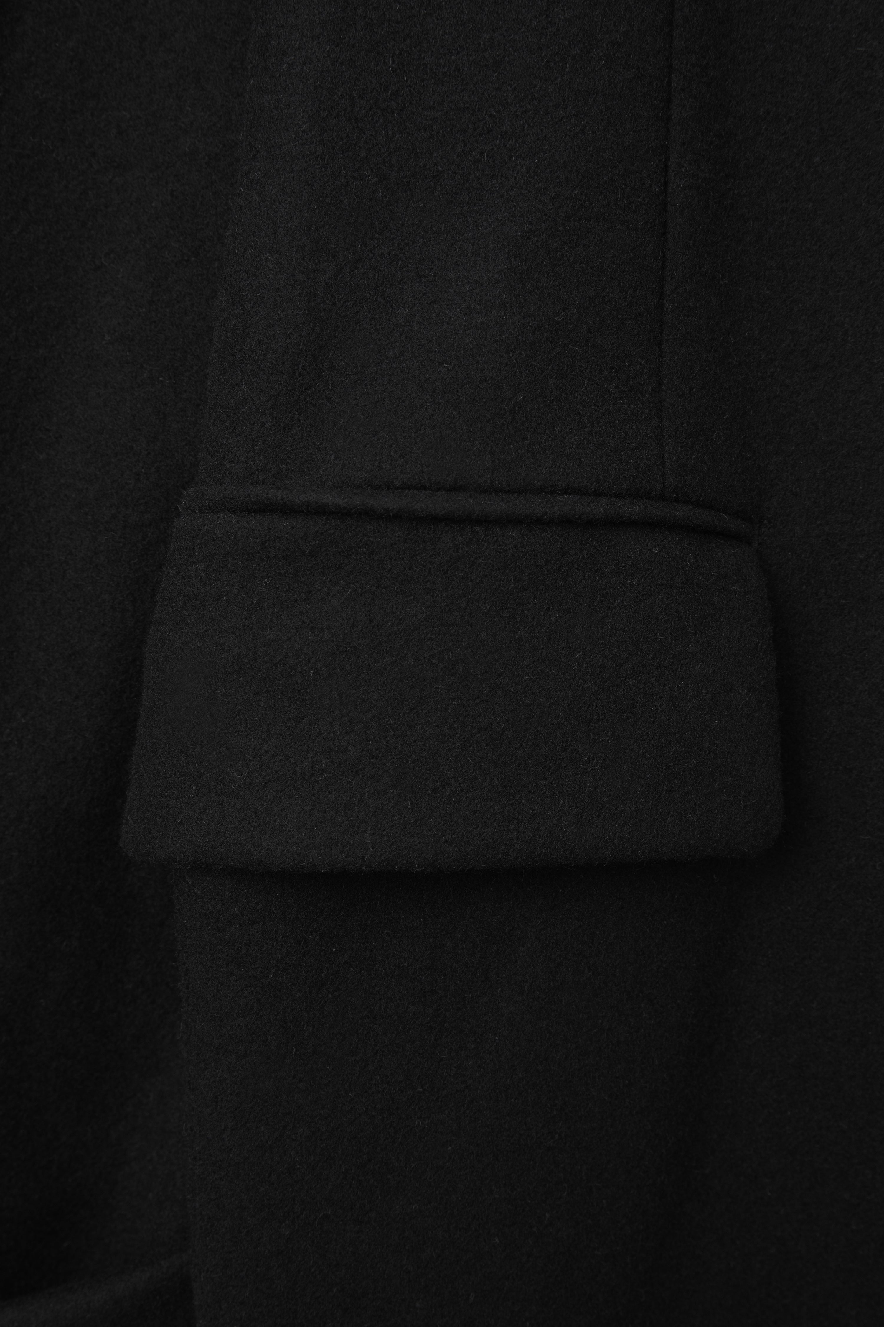 Notched Lapel Overcoat in Melton Wool