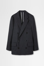 画像をギャラリービューアに読み込む, Double Breasted Jacket in Wool Pinstripe
