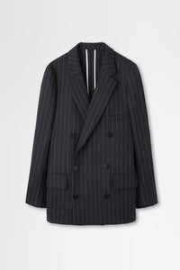 Double Breasted Jacket in Wool Pinstripe