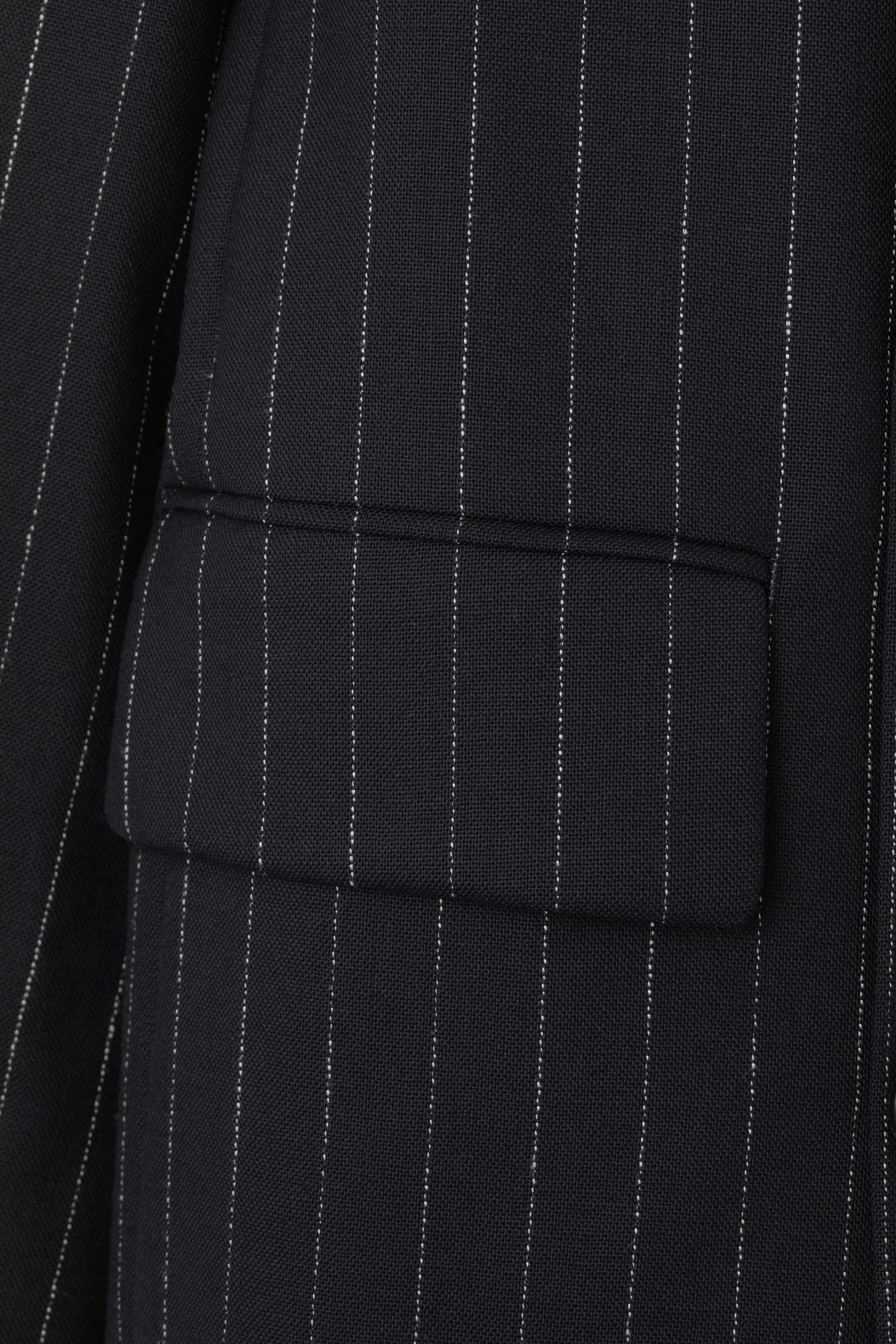 Double Breasted Jacket in Wool Pinstripe