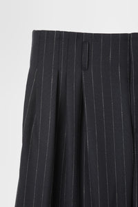 5 Tuck Trouser in Wool Pinstripe