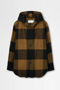 Flannel Hoodie Shirt in Cotton Flannel