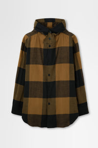 Flannel Hoodie Shirt in Cotton Flannel