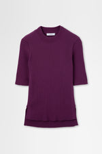 画像をギャラリービューアに読み込む, Ribbed Short Sleeve in Wool Rib
