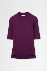 Ribbed Short Sleeve in Wool Rib