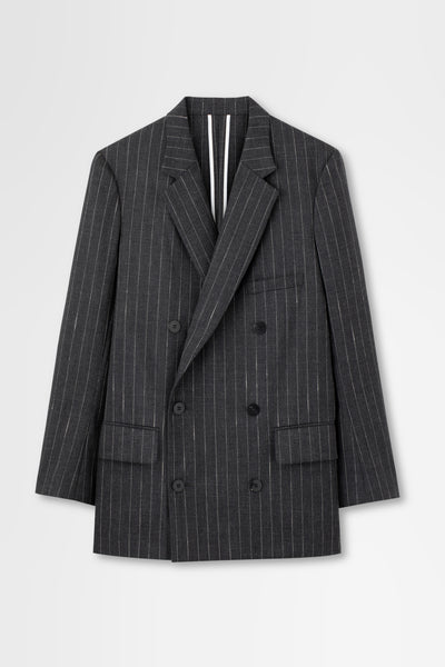 Double-breasted Jacket in Wool Pinstripe