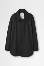 画像をギャラリービューアに読み込む, Wool Flannel Overshirt in Black
