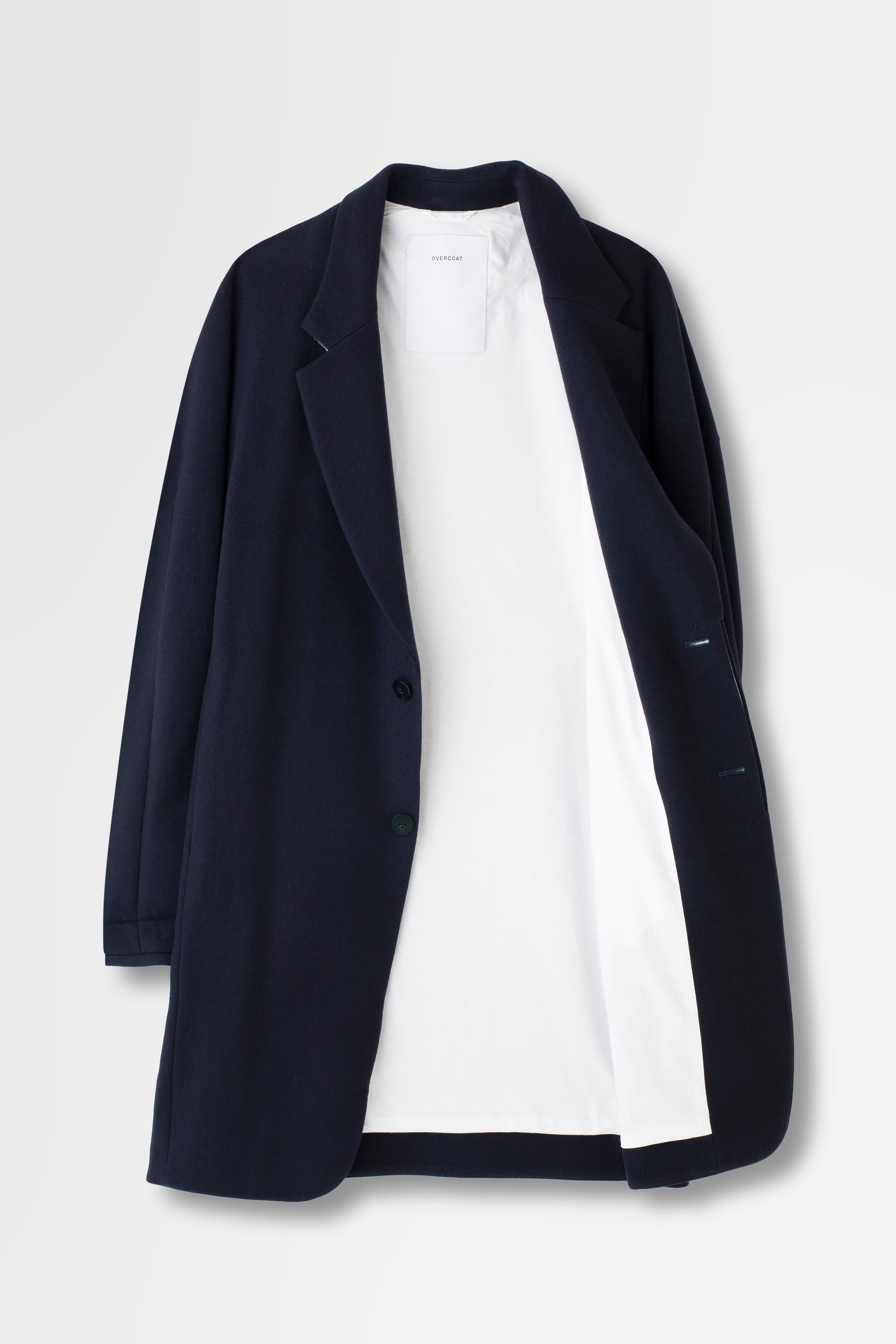 Wool Melton Overcoat in Navy