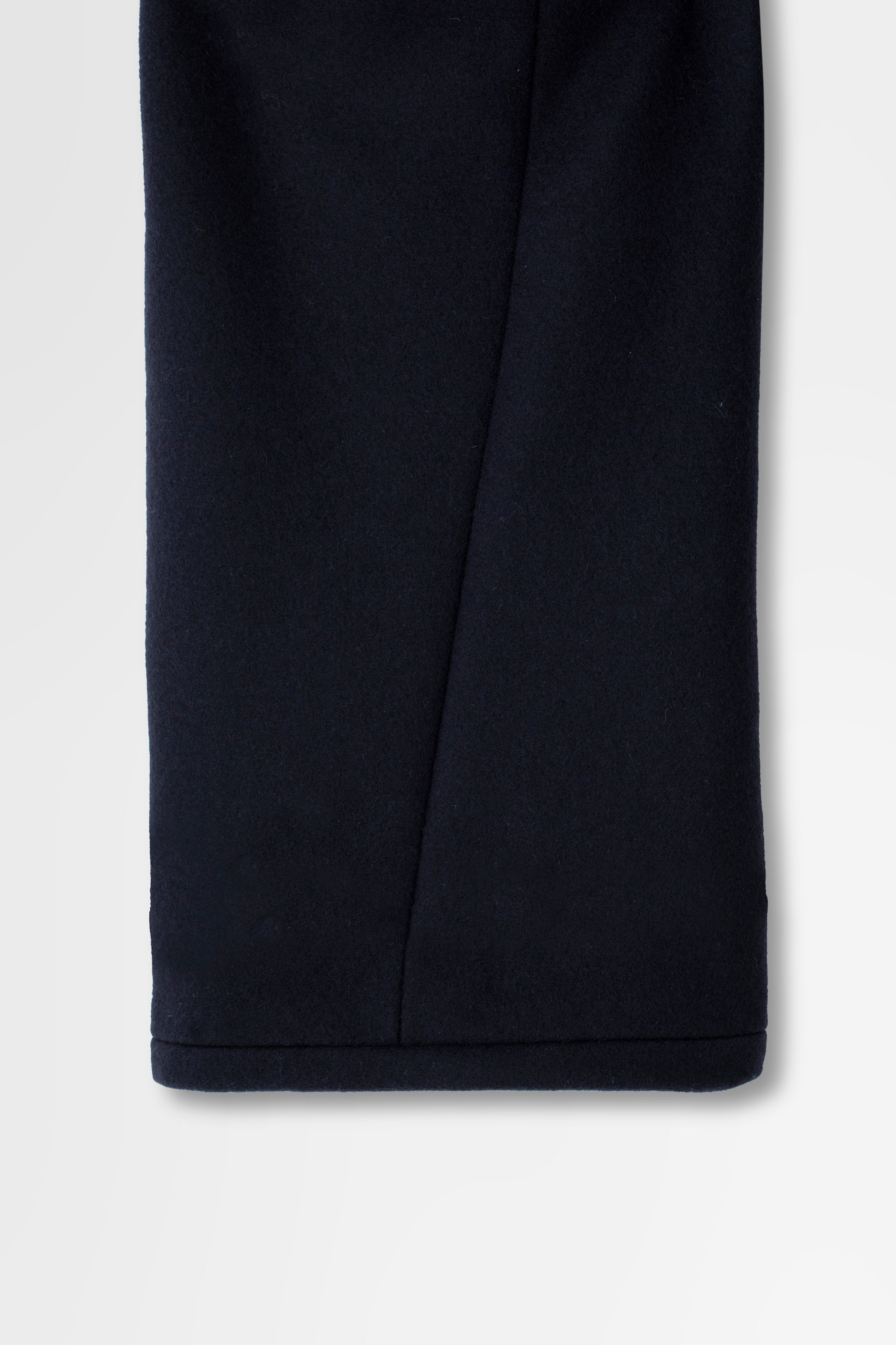 Wool Melton Overcoat in Navy