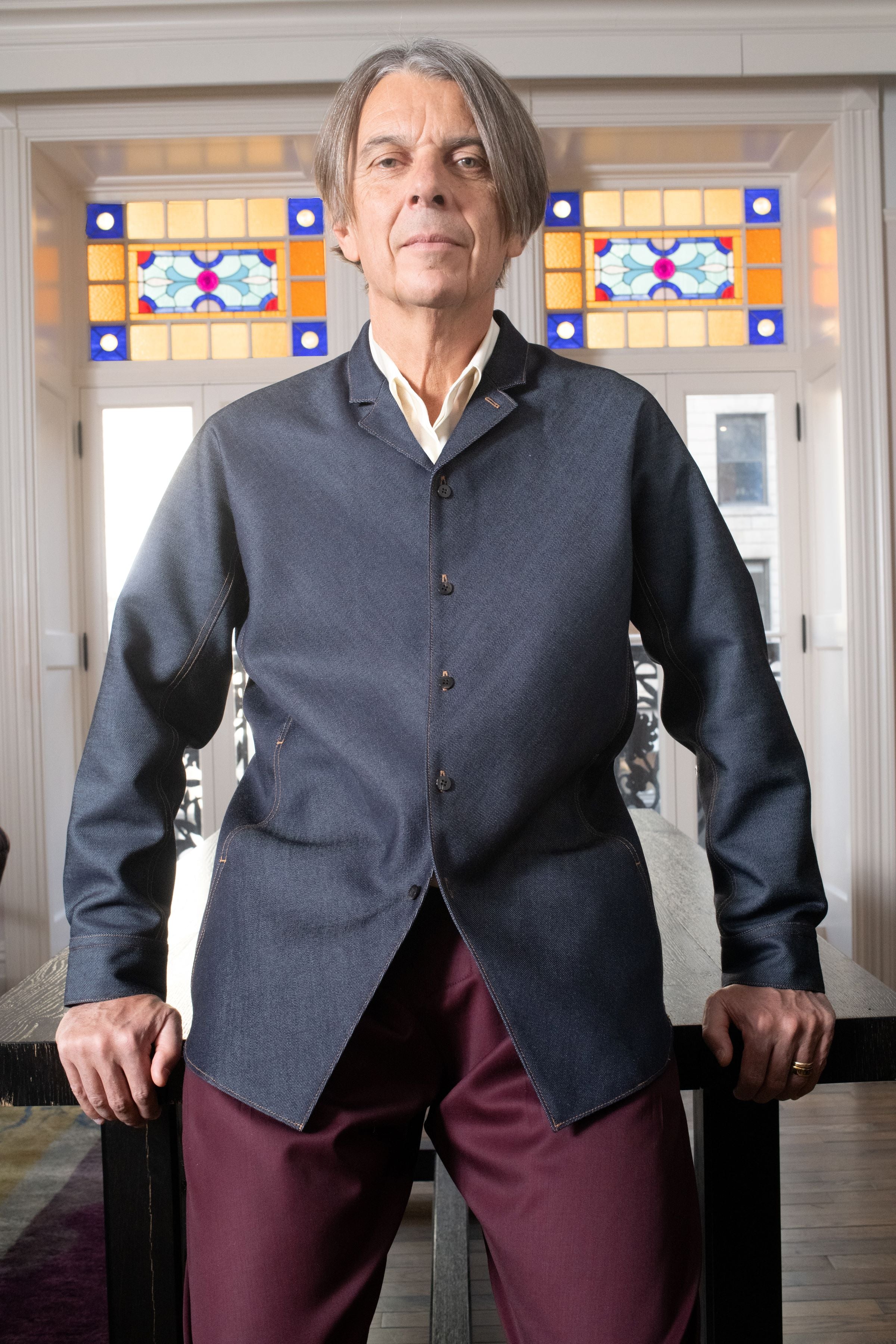 Shirt Jacket in Wool Denim