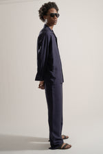 Load image into Gallery viewer, Silk Drawstring Trouser in Navy
