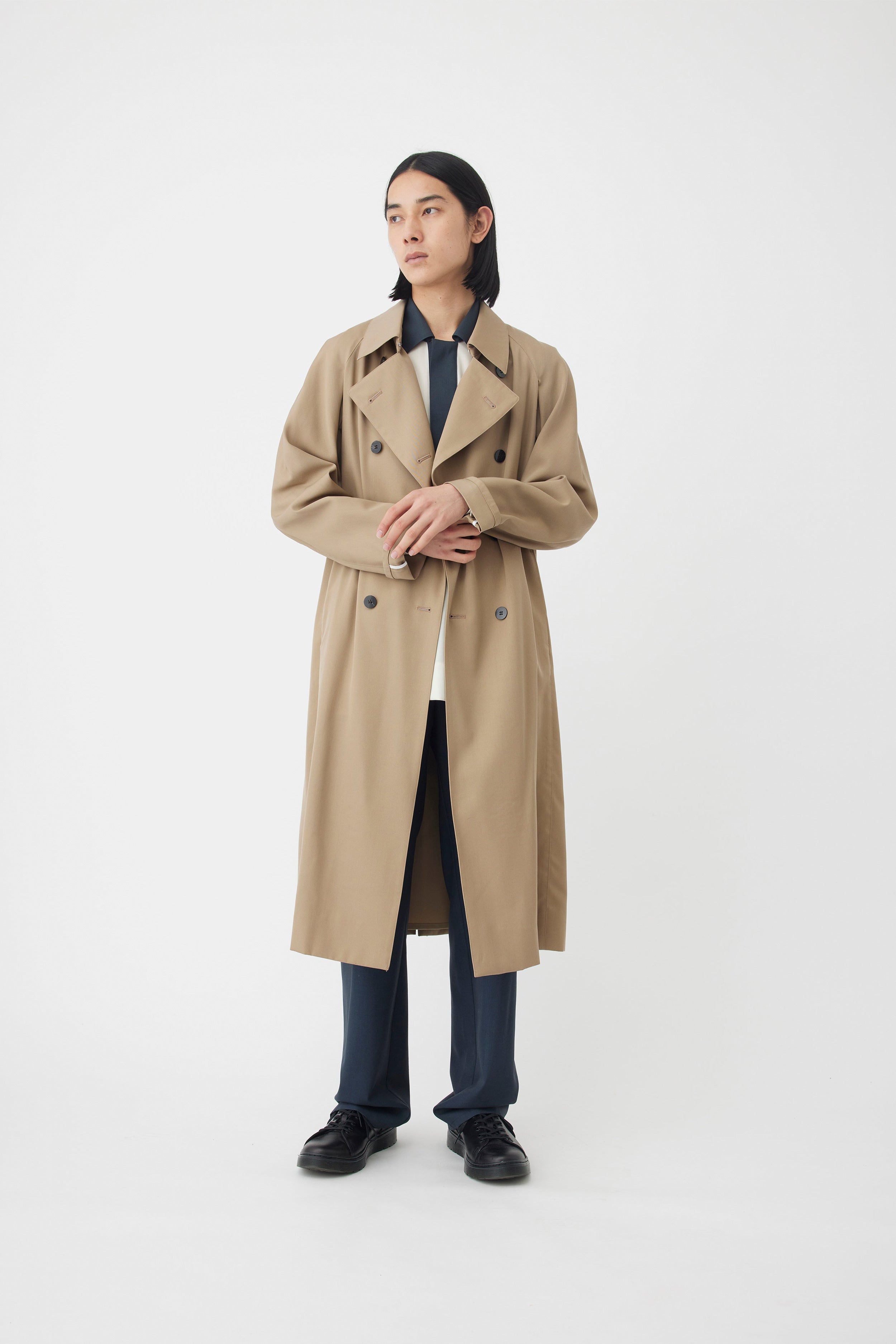 Classic Wool Gabardine Trench Coat in Beige – OVERCOAT